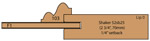 cross section of Bradfield kitchen cabinet door with applied moulding
